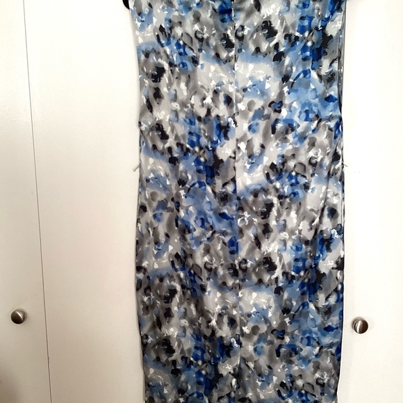 Ann Klein blue and grey water colour dress 6P - Picture 2 of 2
